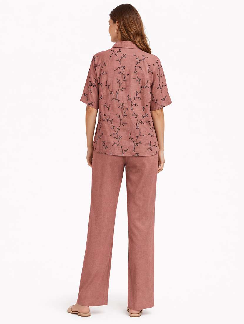 women embroidered top and trouser co-ord set - 22381668 -  Standard Image - 3