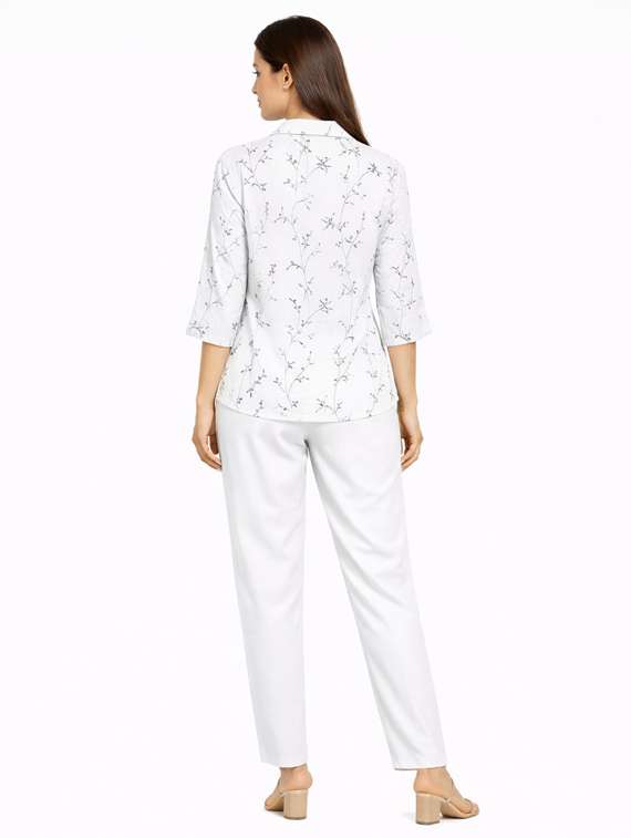 women embroidered top and trouser co-ord set - 22381669 -  Standard Image - 3