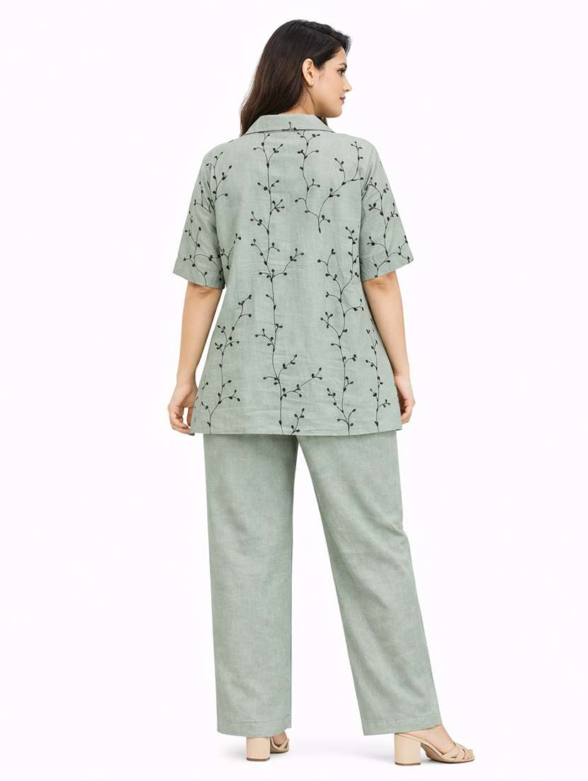 women embroidered top and trouser co-ord set - 22381670 -  Standard Image - 3