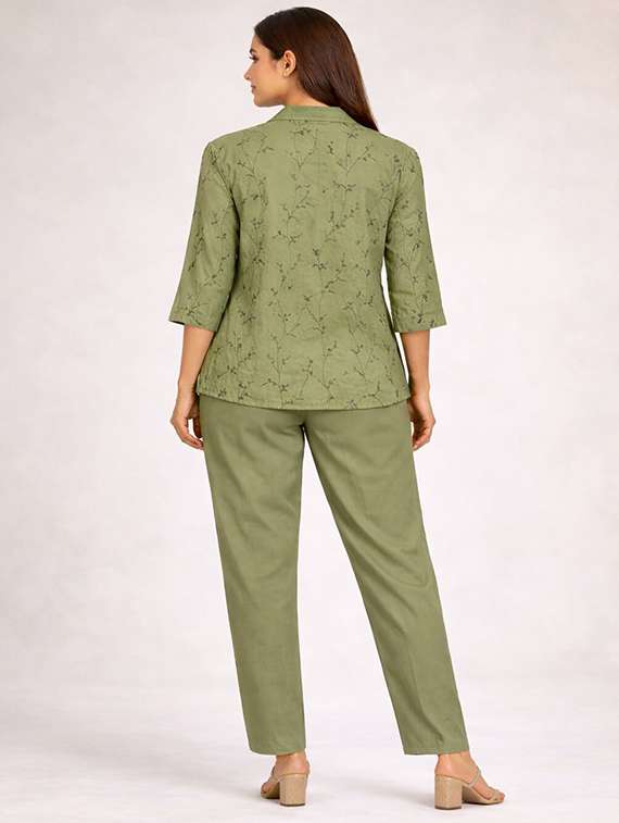 women embroidered top and trouser co-ord set - 22381671 -  Standard Image - 3