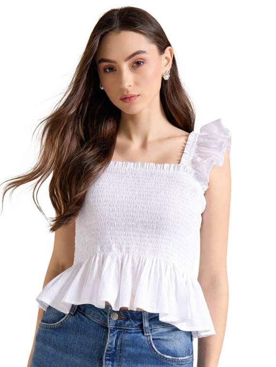 women solid sleeveless peplum top - 22381680 -  Standard Image - 3