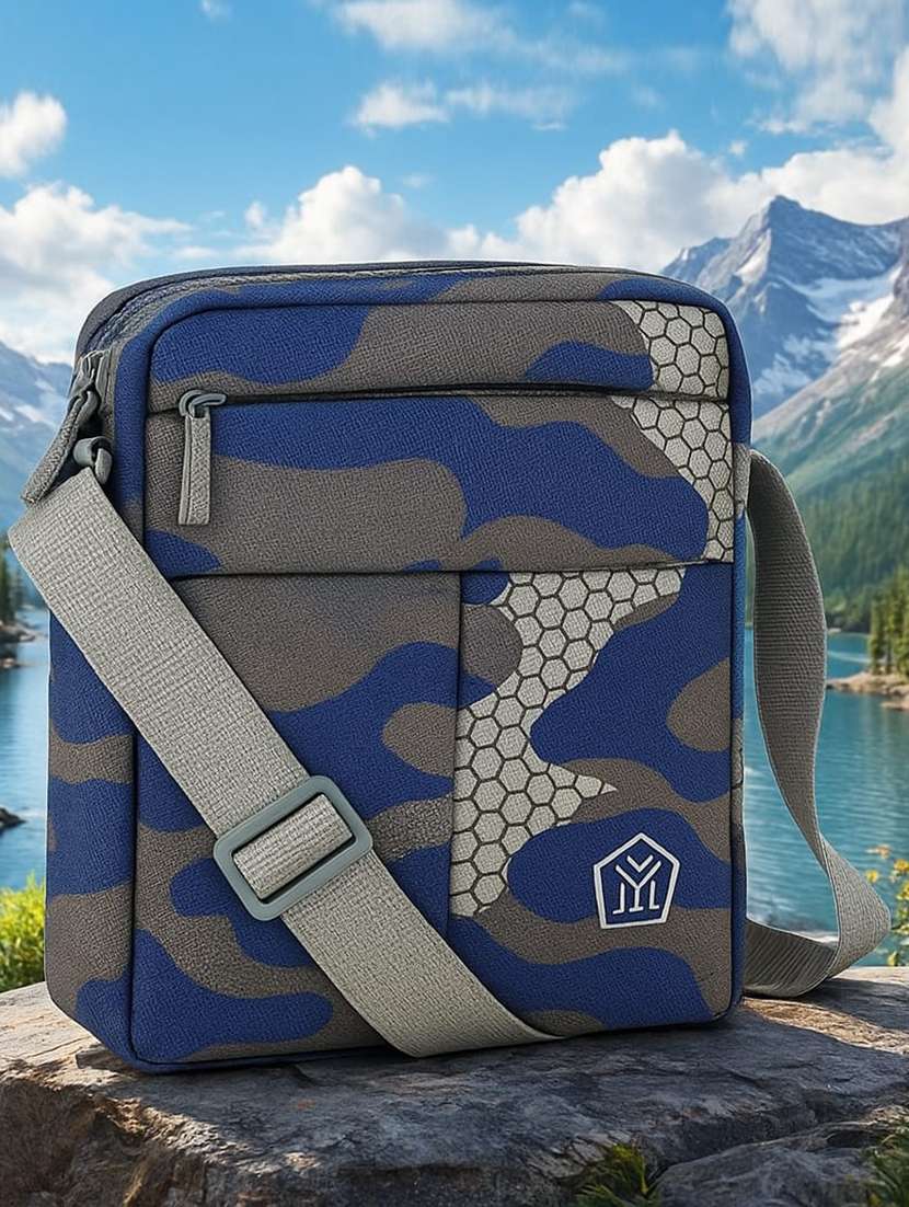 men printed messenger bag