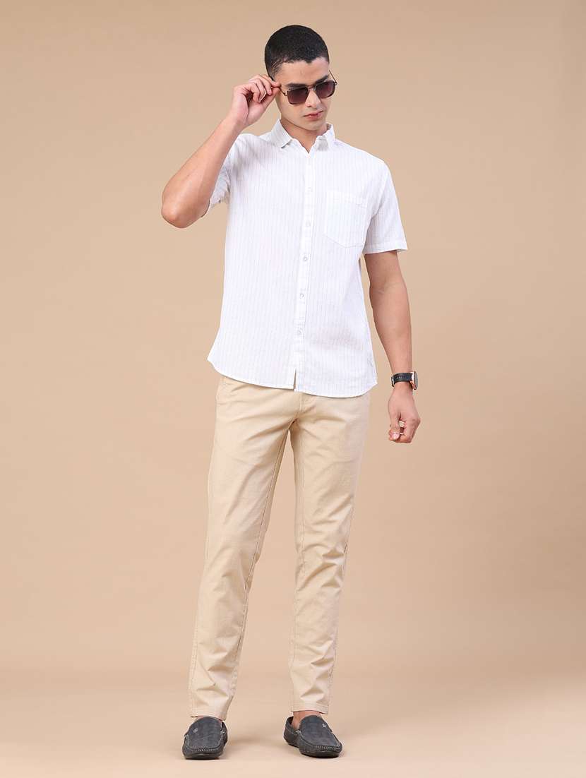 men striped short sleeve slim fit casual shirt - 22381782 -  Standard Image - 5