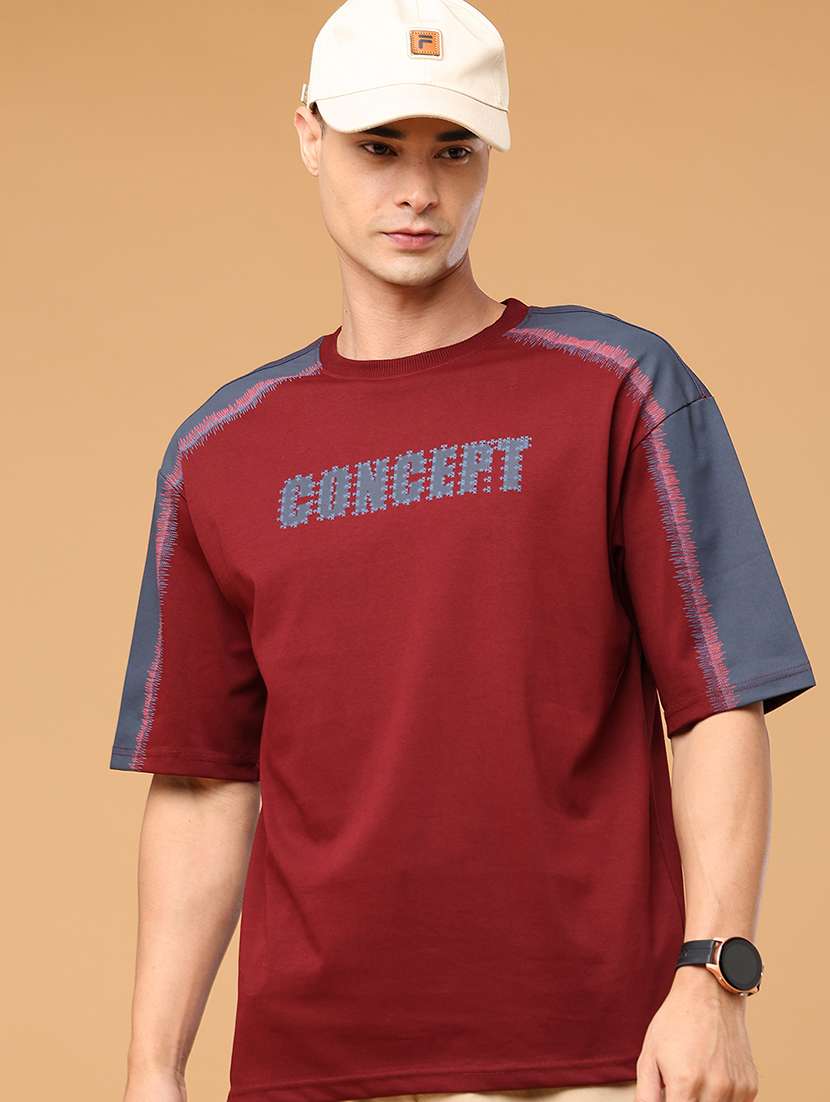 men typographic short sleeve oversized t-shirt