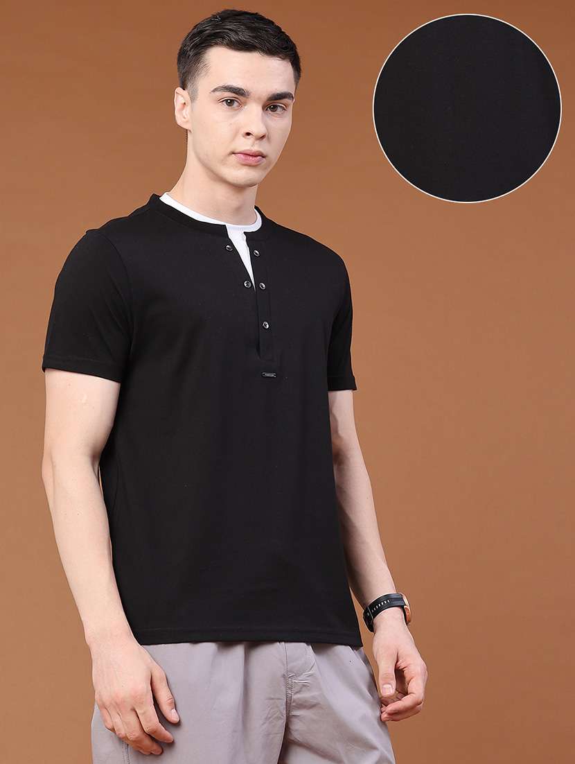 men solid short sleeves casual t-shirt - 22382041 -  Standard Image - 3