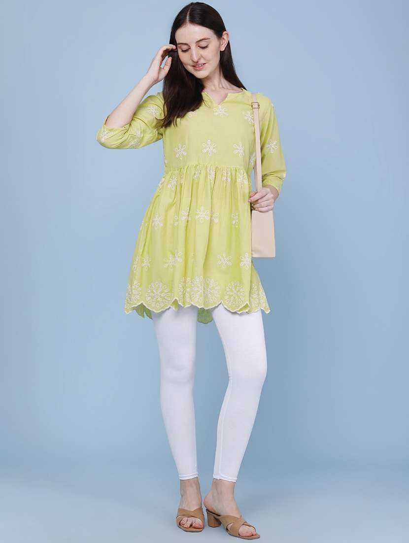 women embroidered notch neck peplum tunic - 22382086 -  Standard Image - 5