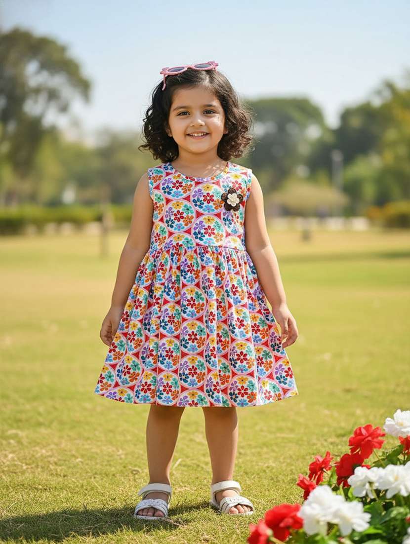 girls printed sleeveless frock