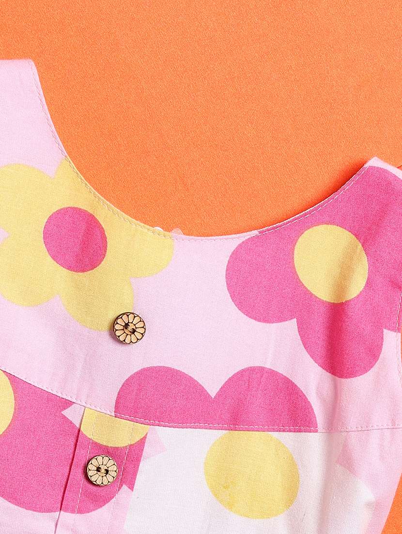 girls printed round neck sleeveless frock  - 22382092 -  Standard Image - 3