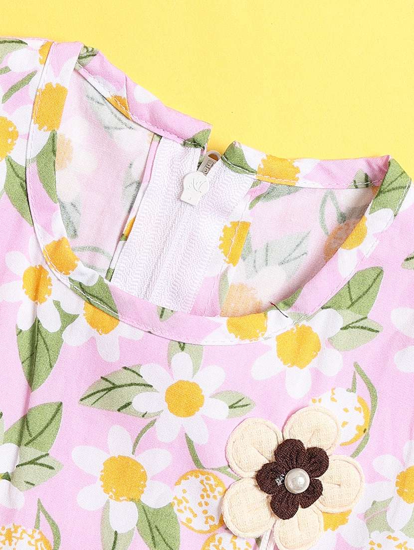 girls printed round neck sleeveless frock  - 22382094 -  Standard Image - 3