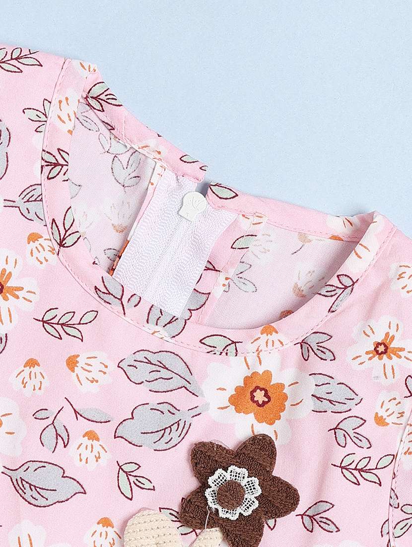 girls printed round neck sleeveless frock  - 22382098 -  Standard Image - 3