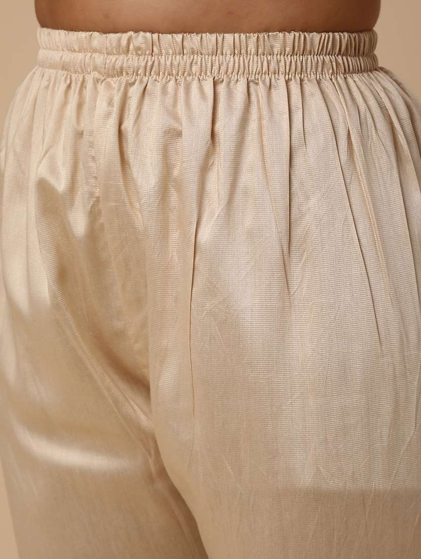 beige jacquard kurta pant  set - 22382143 -  Standard Image - 5