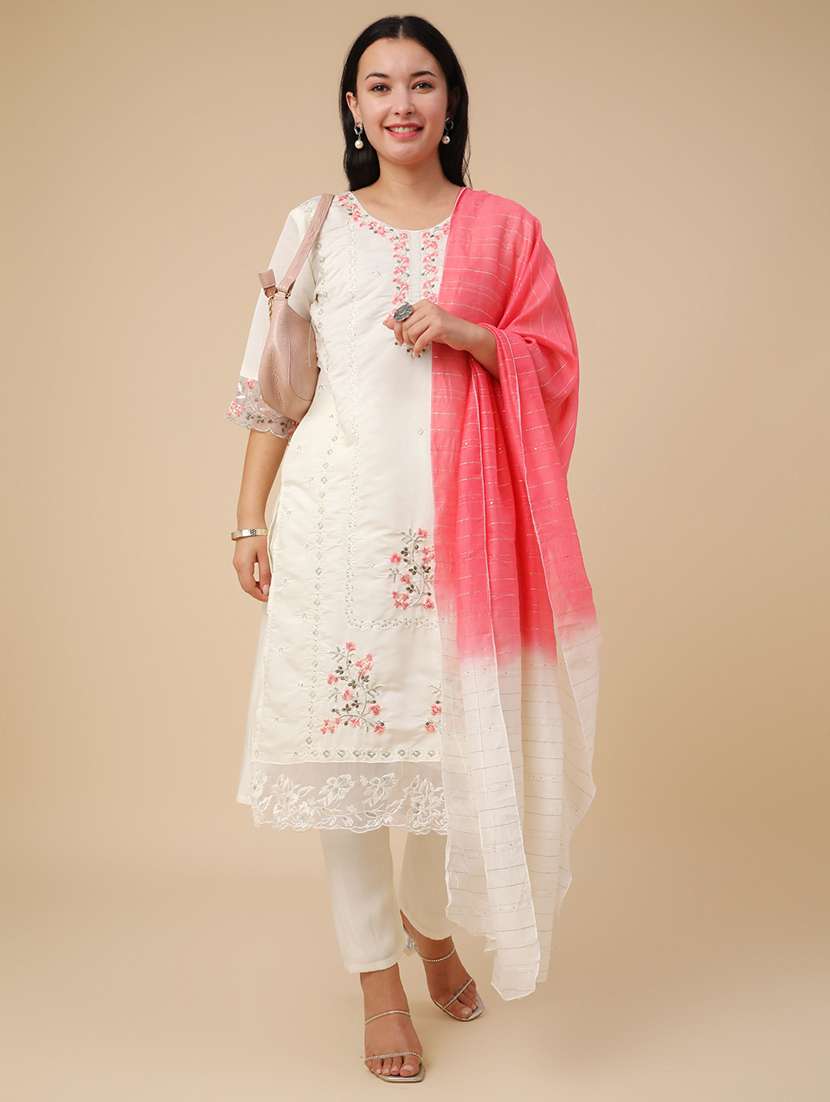 white cotton kurta pant  set