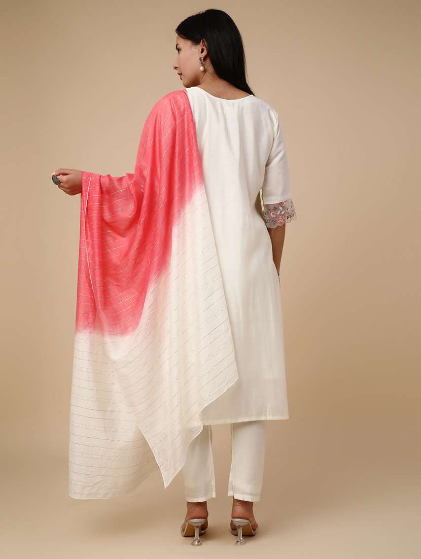 white cotton kurta pant  set - 22382145 -  Standard Image - 3