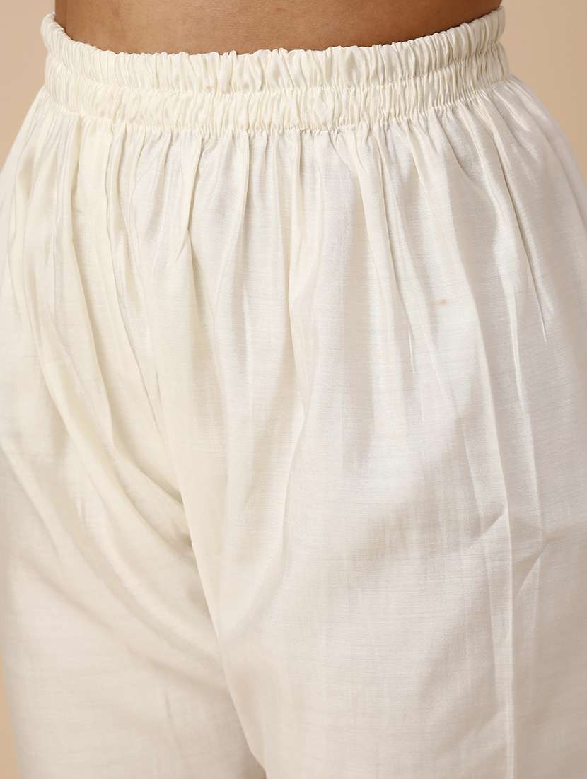 white cotton kurta pant  set - 22382145 -  Standard Image - 5
