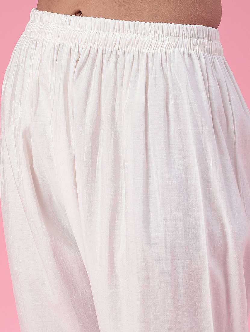 white cotton kurta pant  set - 22382146 -  Standard Image - 5
