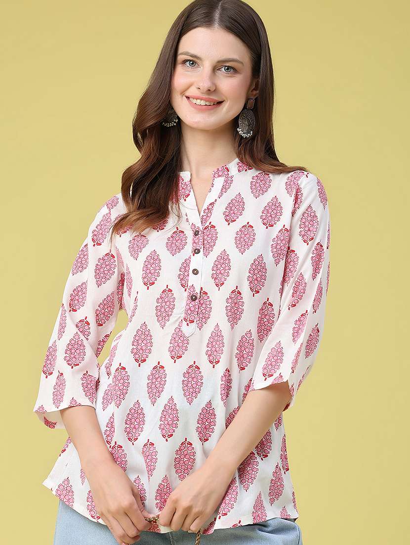 straight printed kurti