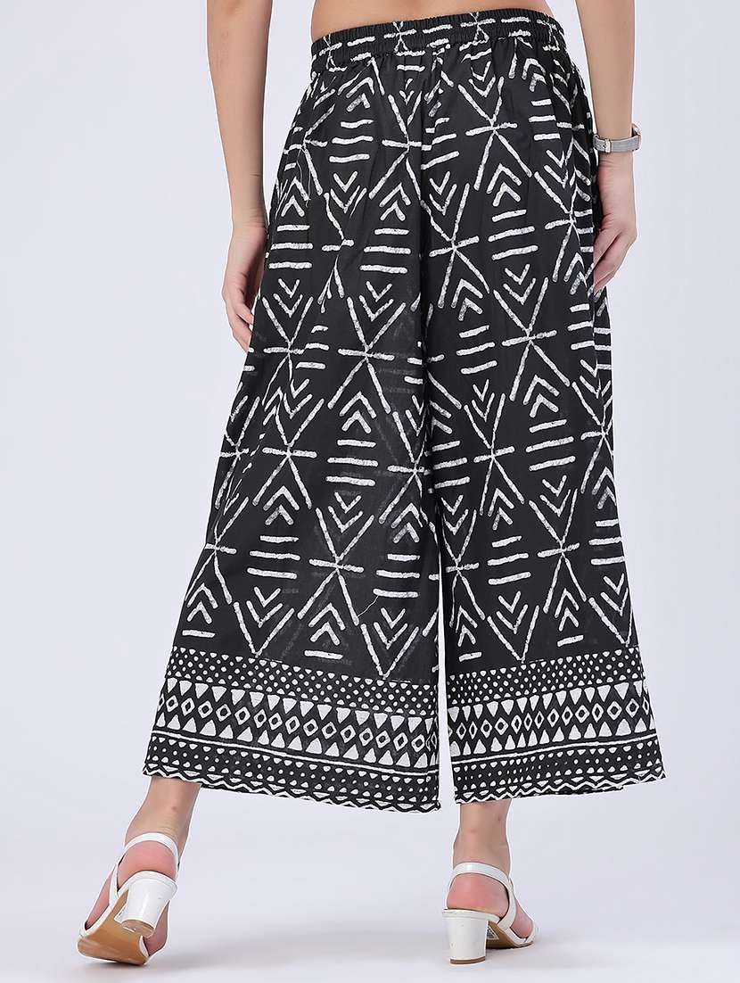 women printed mid rise flared palazzo - 22382180 -  Standard Image - 3