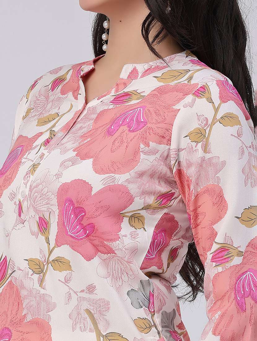 women printed three quarter sleeves straight kurta - 22382205 -  Standard Image - 5