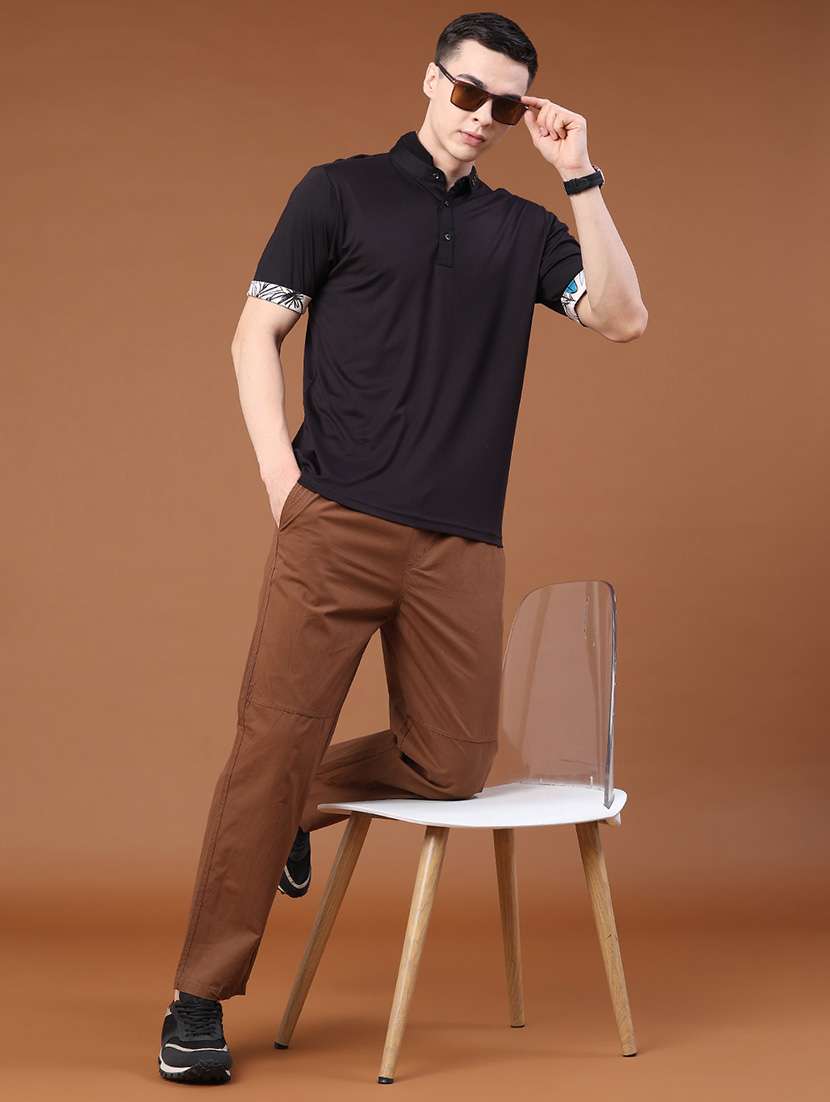 men solid short sleeves polo t-shirt - 22382270 -  Standard Image - 5