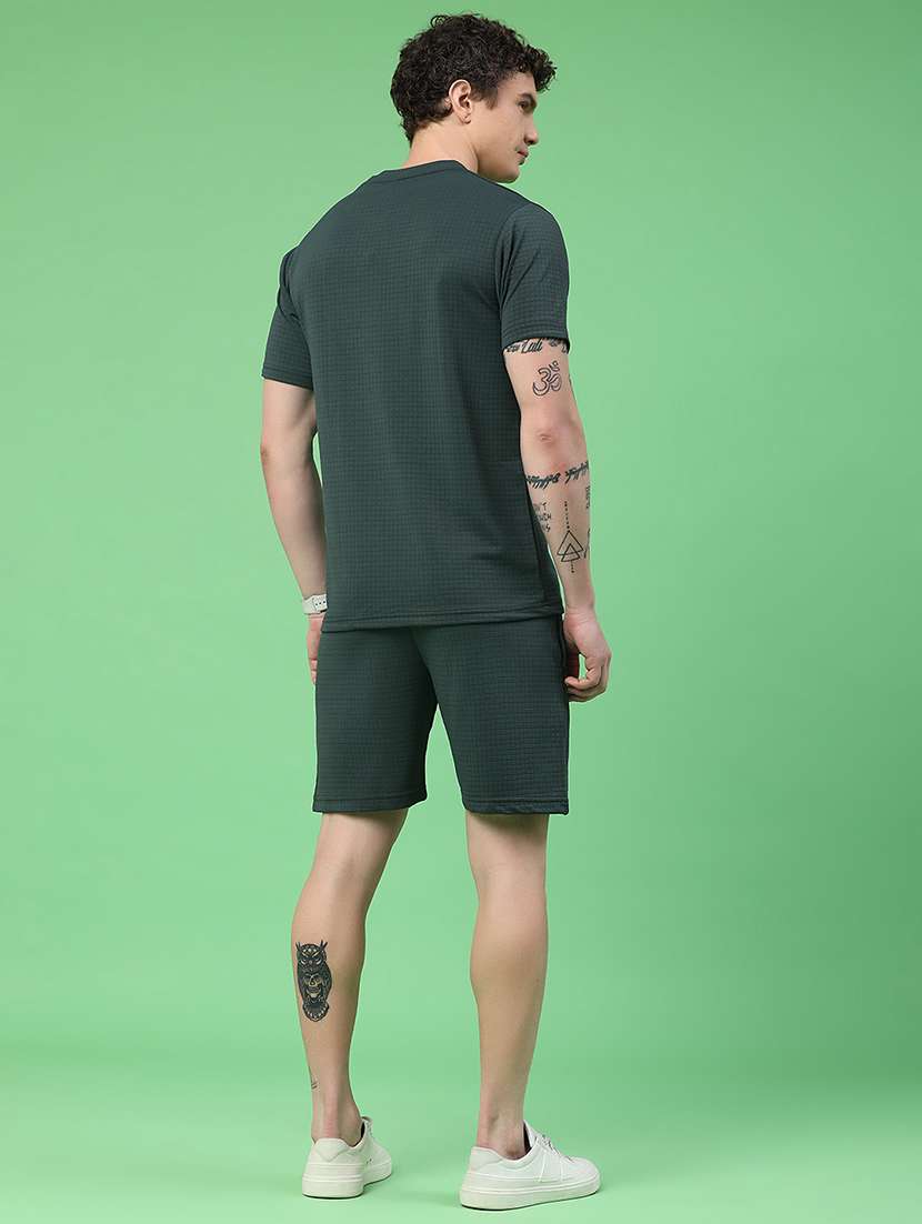 Men Textured Short Sleeve Shorts & T-shirt Co-ord Set - 22382308 -  Standard Image - 5