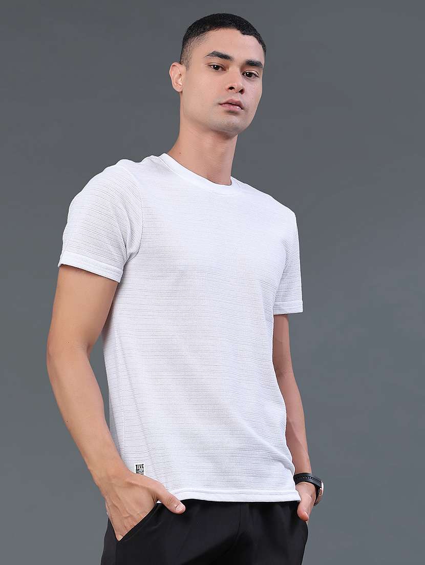 men self design short sleeve slim fit t-shirt - 22382383 -  Standard Image - 3