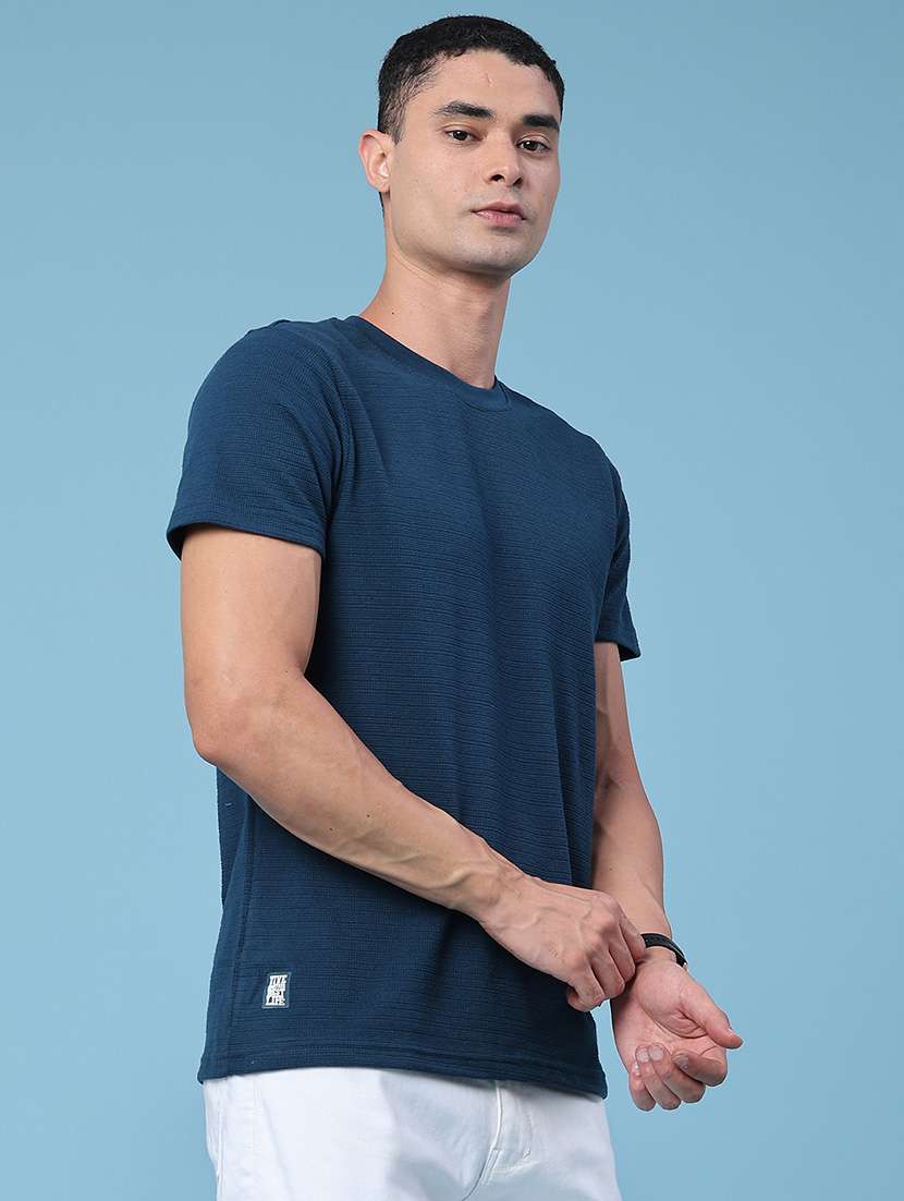 men self design short sleeve slim fit t-shirt - 22382384 -  Standard Image - 3