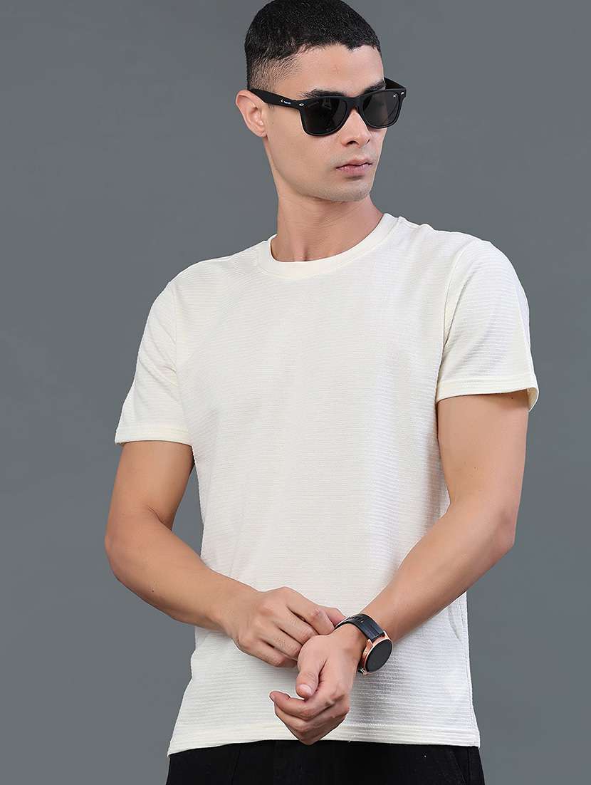 men self design short sleeve slim fit t-shirt