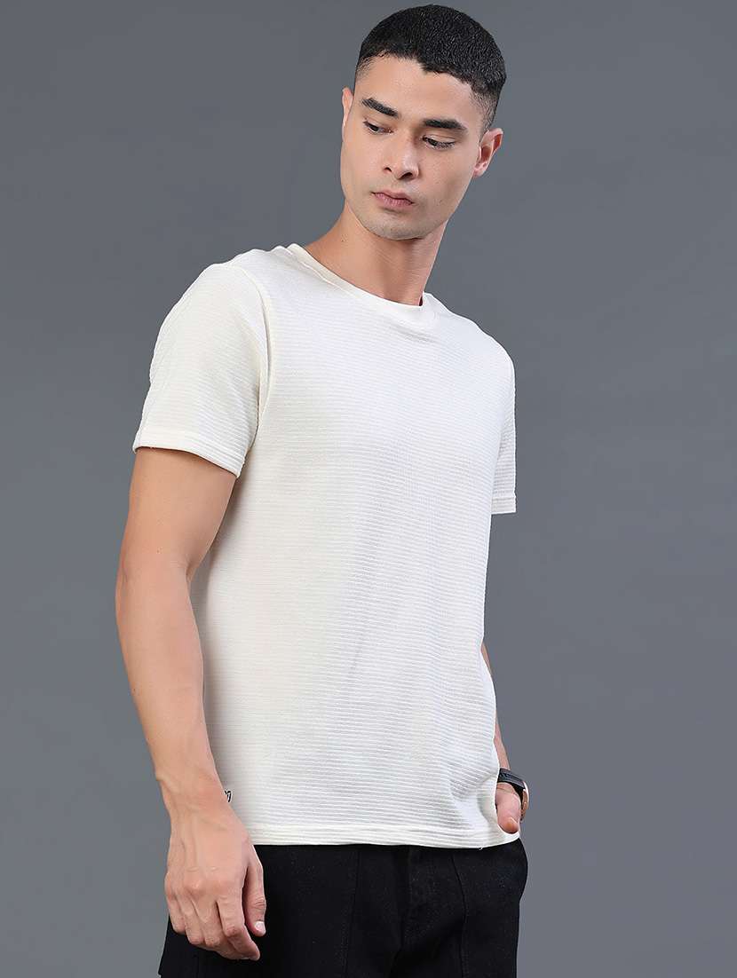 men self design short sleeve slim fit t-shirt - 22382386 -  Standard Image - 3