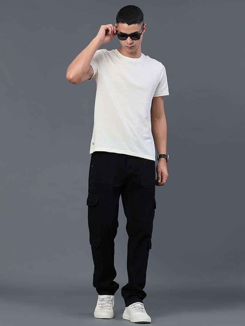men self design short sleeve slim fit t-shirt - 22382386 -  Standard Image - 5