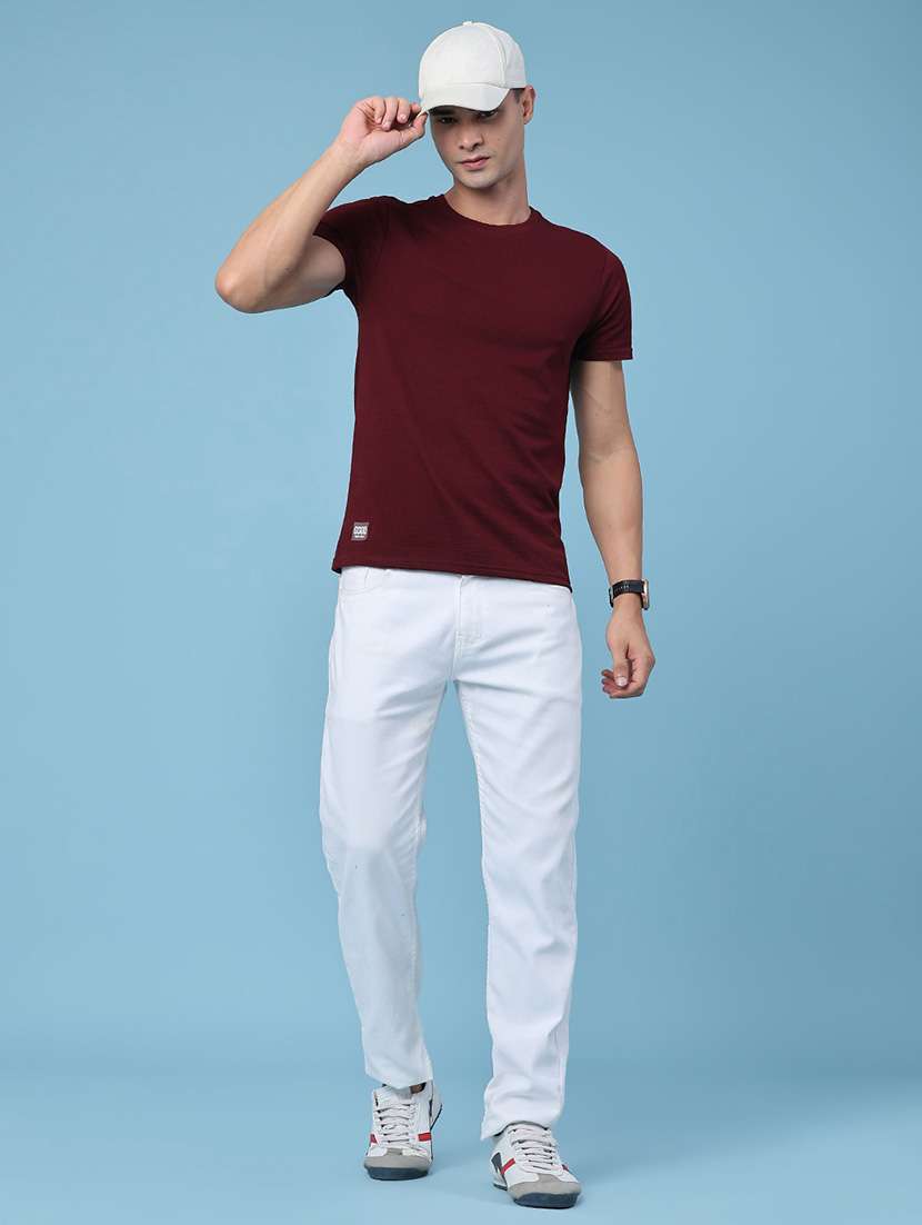 men self design short sleeve slim fit t-shirt - 22382388 -  Standard Image - 5