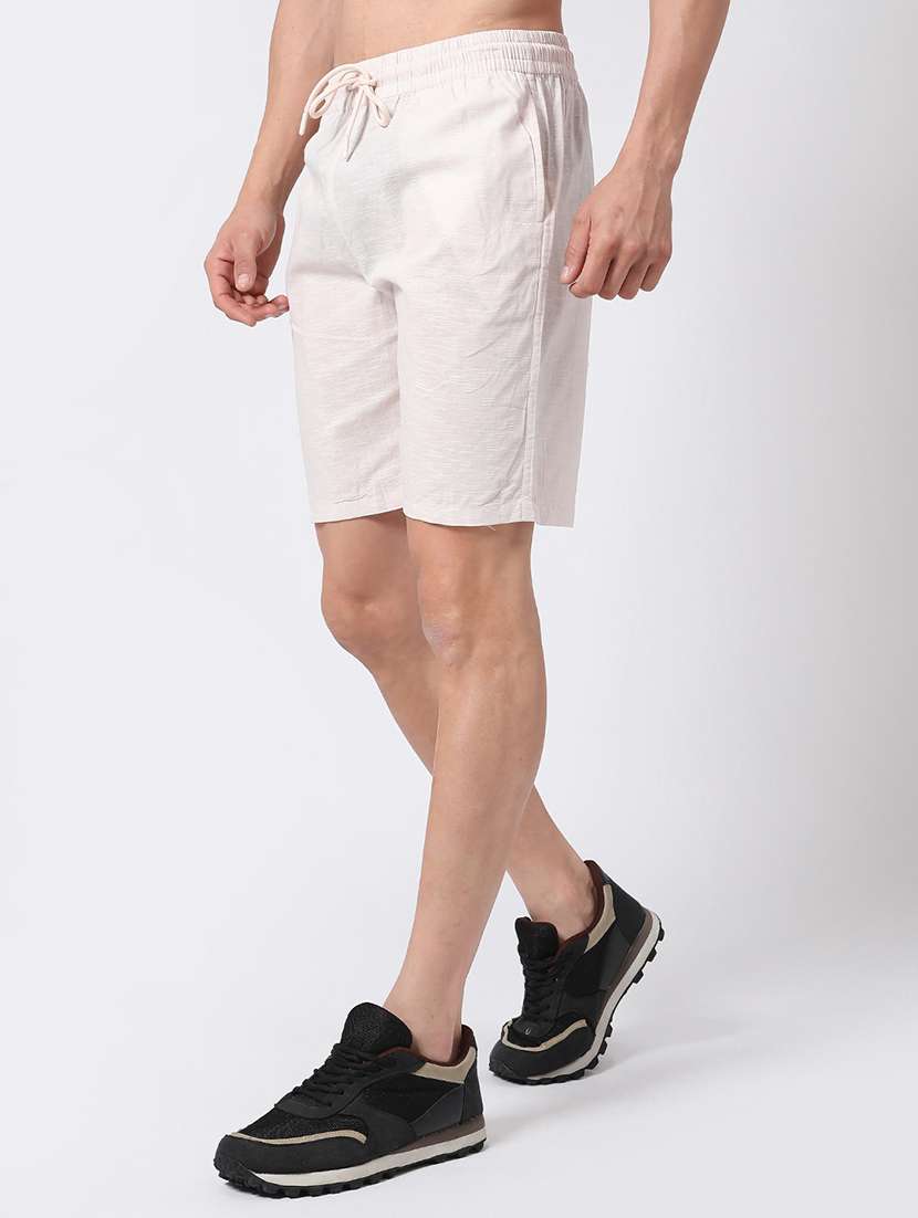 white  cotton shorts three - fourth