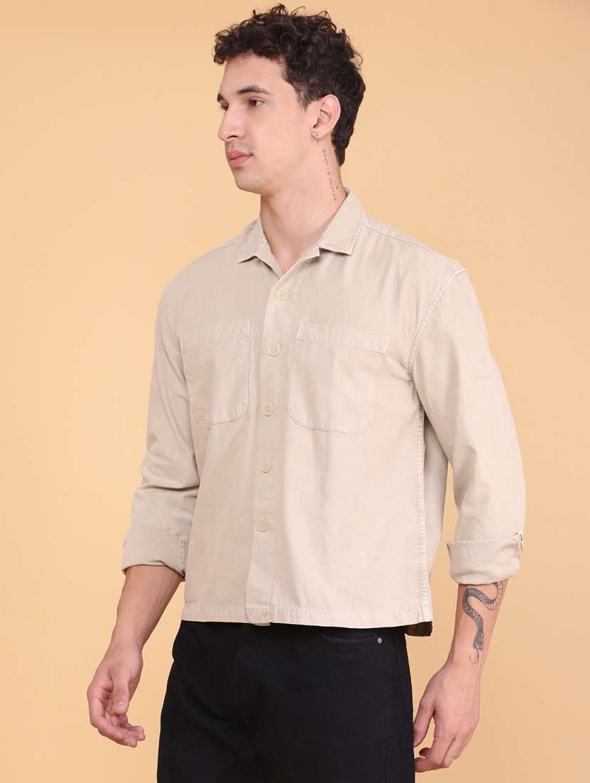 men solid long sleeve regular fit casual shirt - 22382433 -  Standard Image - 3