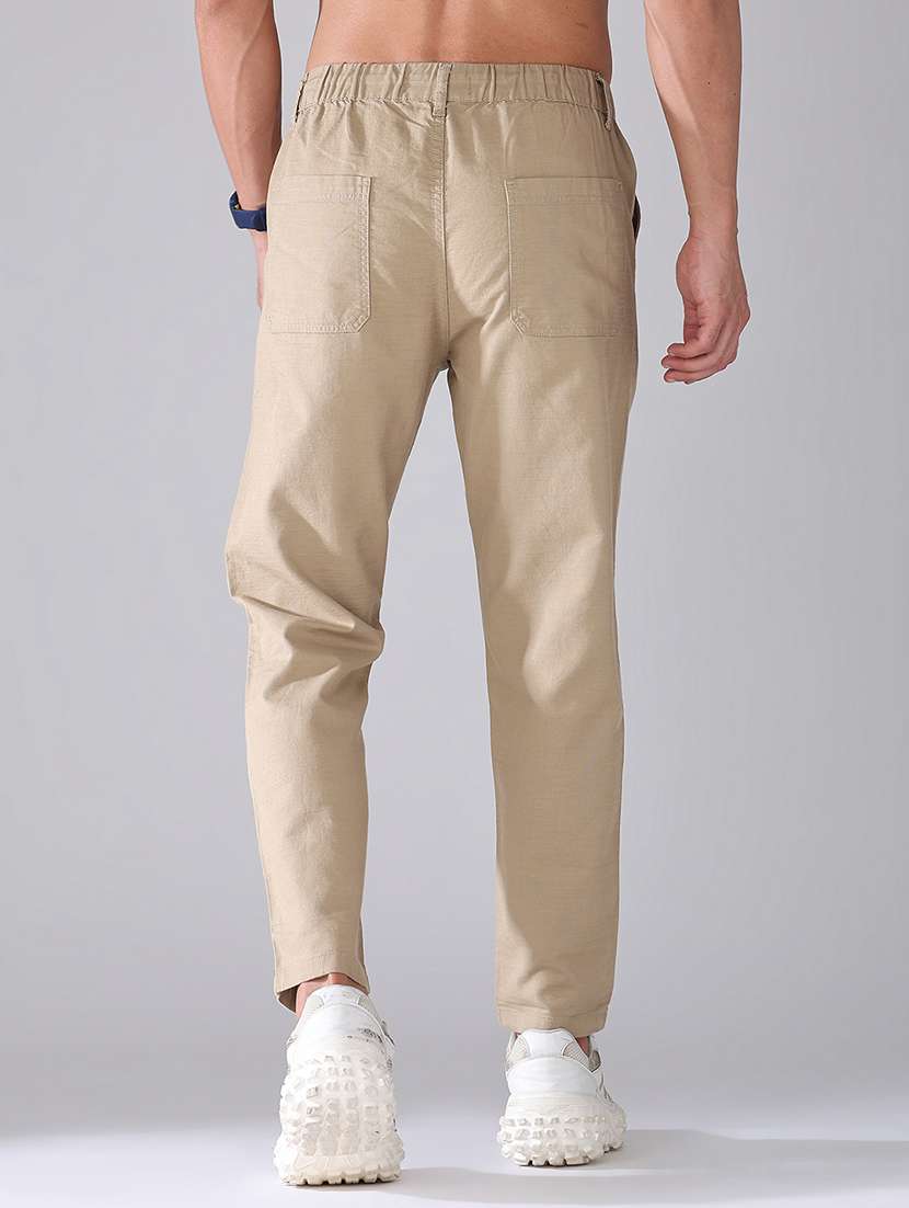 men solid mid rise flat front trouser - 22382451 -  Standard Image - 3