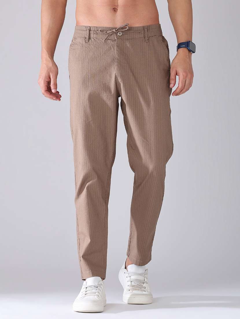 men self design mid rise flat front trouser