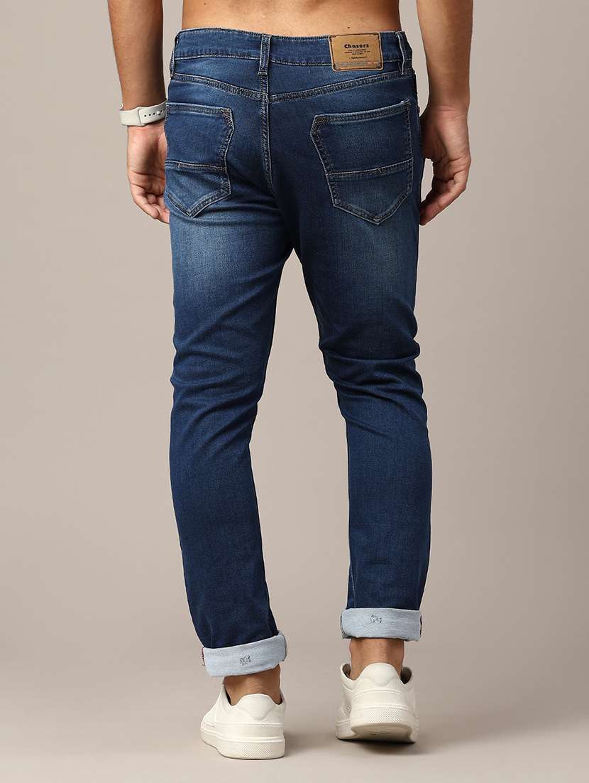 men washed mid rise slim fit jeans - 22382469 -  Standard Image - 3