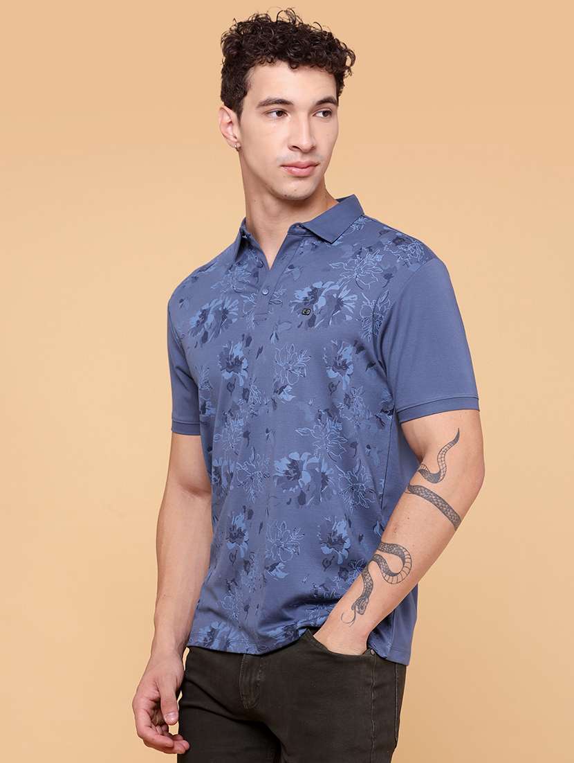 Men Printed Short Sleeve Slim Fit Polo T-shirt - 22382488 -  Standard Image - 3