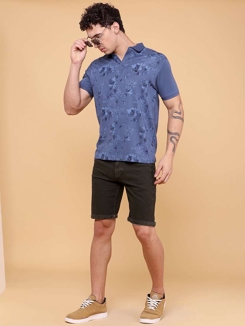 Men Printed Short Sleeve Slim Fit Polo T-shirt - 22382488 -  Standard Image - 5