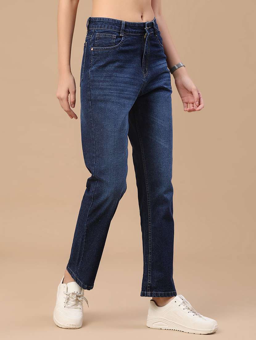 Women Washed Mid Rise Straight Fit Jeans - 22382517 -  Standard Image - 3