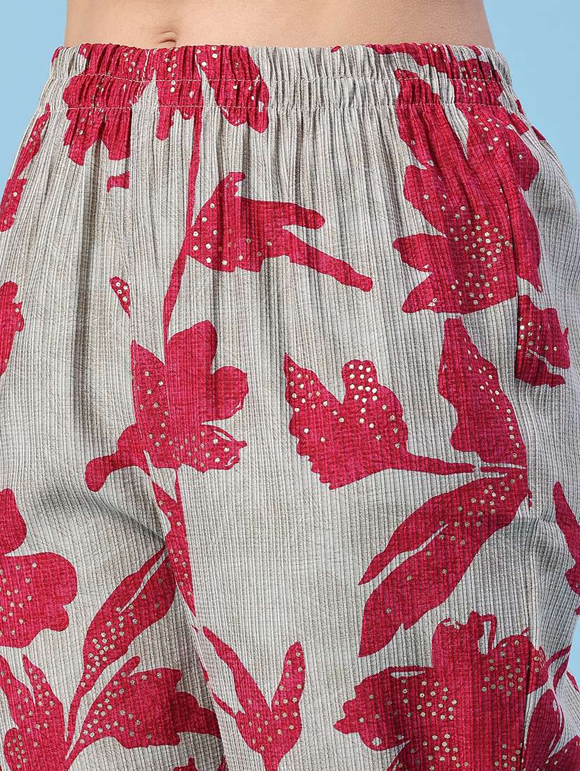 women printed three quarter sleeve ethnic co-ord set - 22382526 -  Standard Image - 5