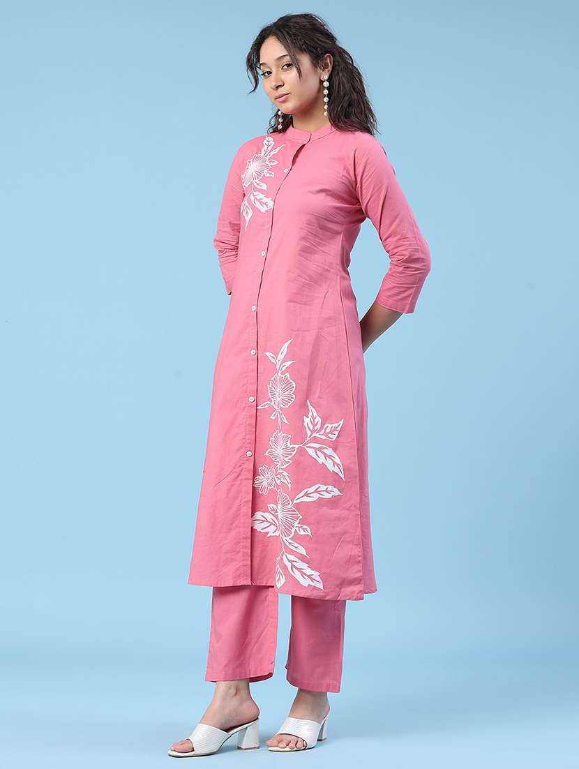 Women Printed Three Quarter Sleeve Ethnic Co-ord Set - 22382536 -  Standard Image - 3