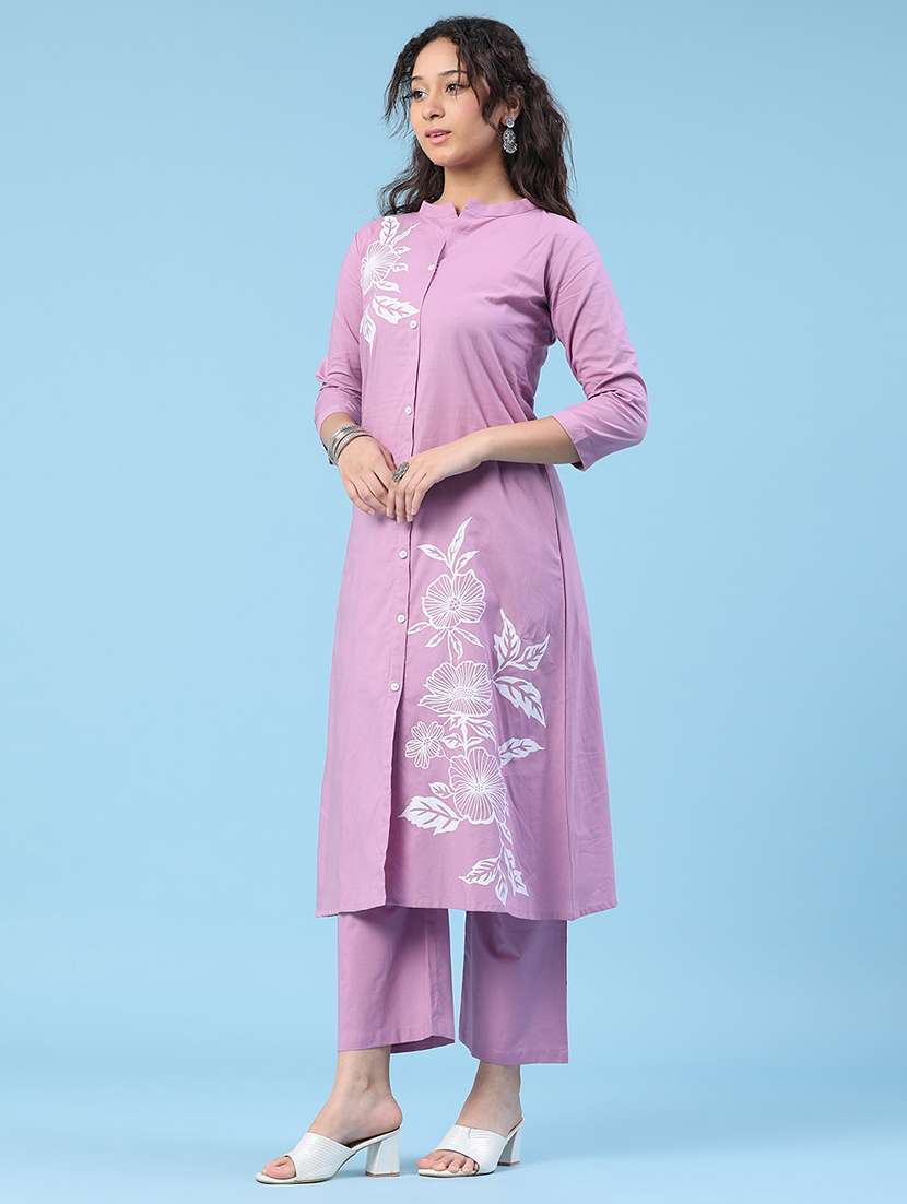 Women Printed Three Quarter Sleeve Ethnic Co-ord Set - 22382538 -  Standard Image - 3