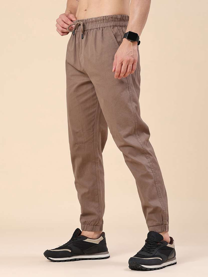 men solid mid rise regular fit jogger - 22382618 -  Standard Image - 3