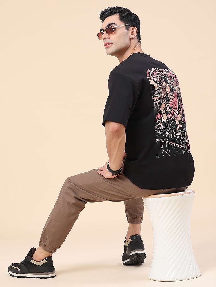 men solid mid rise regular fit jogger - 22382618 -  Standard Image - 5