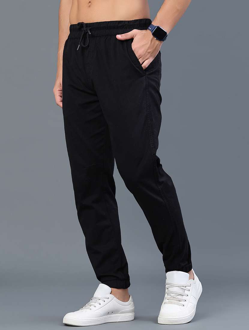 men solid  mid rise casual jogger - 22382619 -  Standard Image - 3