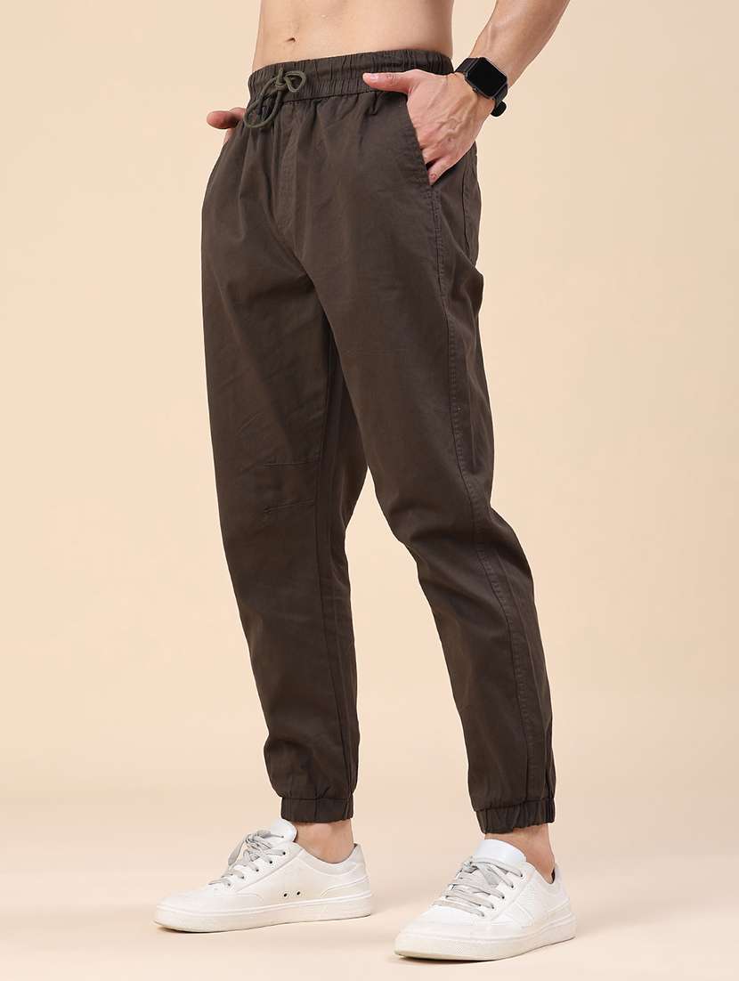 men solid mid rise regular fit jogger - 22382620 -  Standard Image - 3