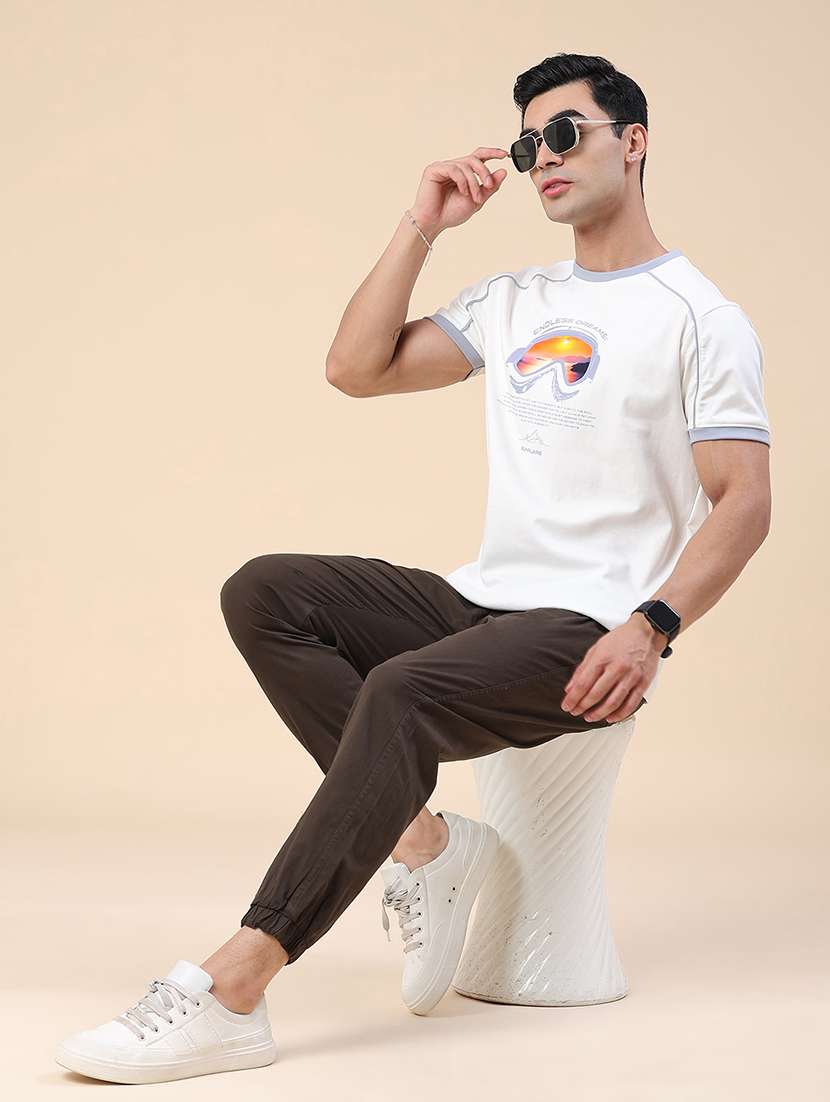men solid mid rise regular fit jogger - 22382620 -  Standard Image - 5