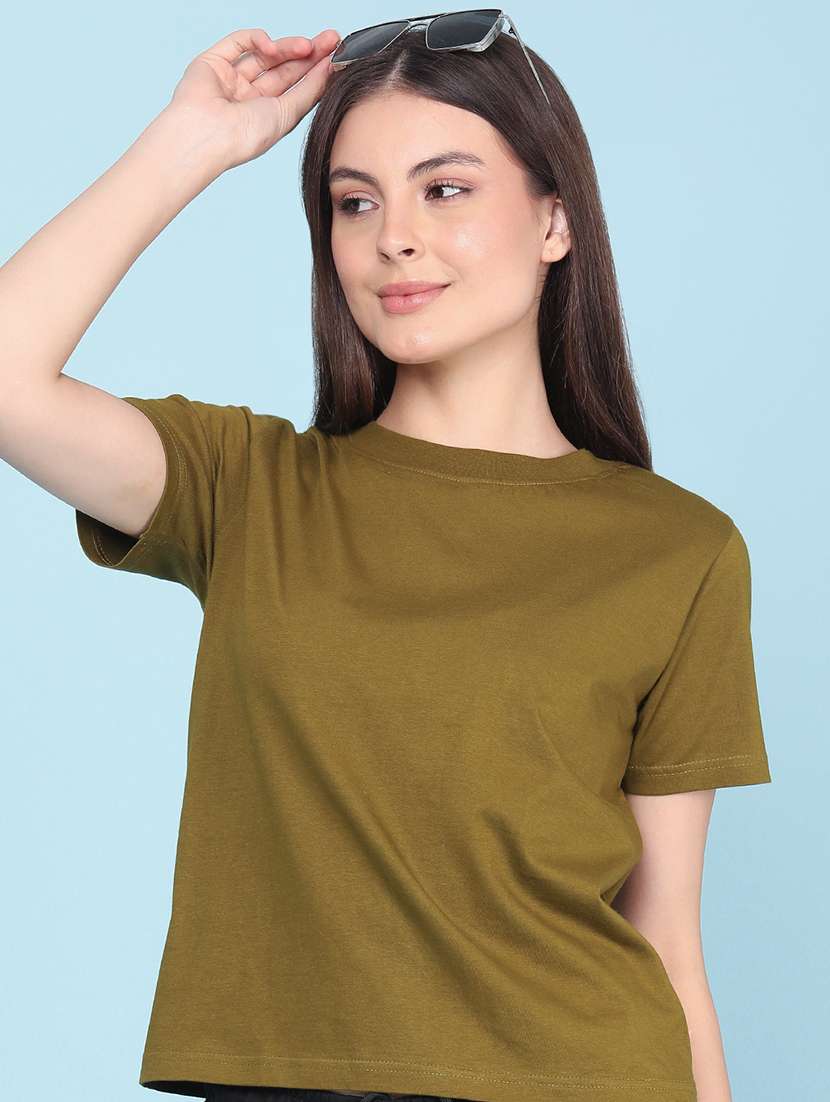 olive cotton regular tshirt