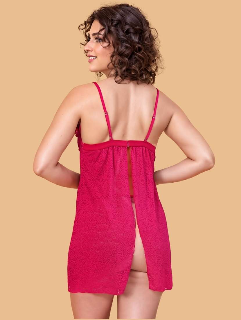 women self designed sleeveless lace babydoll - 22382699 -  Standard Image - 3