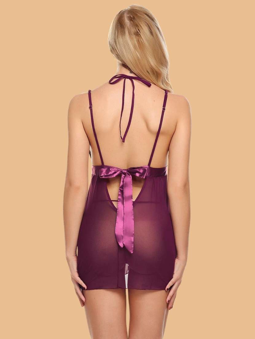 women self designed sleeveless lace babydoll - 22382718 -  Standard Image - 3