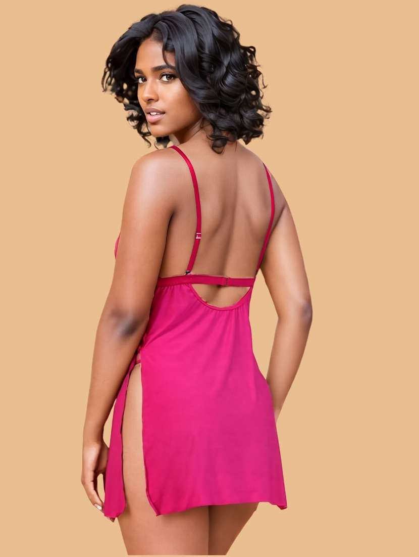 women self designed sleeveless lace babydoll - 22382724 -  Standard Image - 3